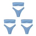 thumbnail image 3 of Soidarity Traje de baño de mujer Natación Fiesta en la playa Traje de baño Color sólido Ropa de playa Vacaciones Traje de baño Ropa Azul claro Type1 NO1 Soidarity CBP216884, 3 of 6