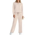 thumbnail image 4 of Fantaslook Two Piece Lounge Sets for Women Fall Outfits Long Sleeve Tops Wide Leg Pants Matching Sets Vacation Travel Outfits, 4 of 10
