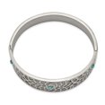 thumbnail image 2 of Primal Steel Stainless Steel Polished with Reconstructed Turquoise Hinged Bangle, 2 of 7