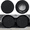 Black, variant on Kayme Spare Tire Cover, Waterproof, Sliver Aluminum, Fit for 24-26 in, 4 Pack