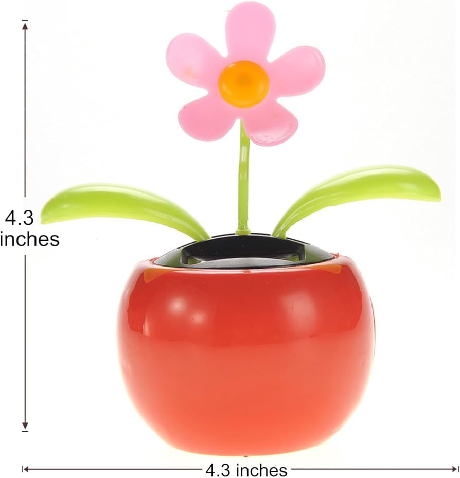 Solar Powered Dancing Flower Desk Toys, Set of 6, Warm Fuzzy