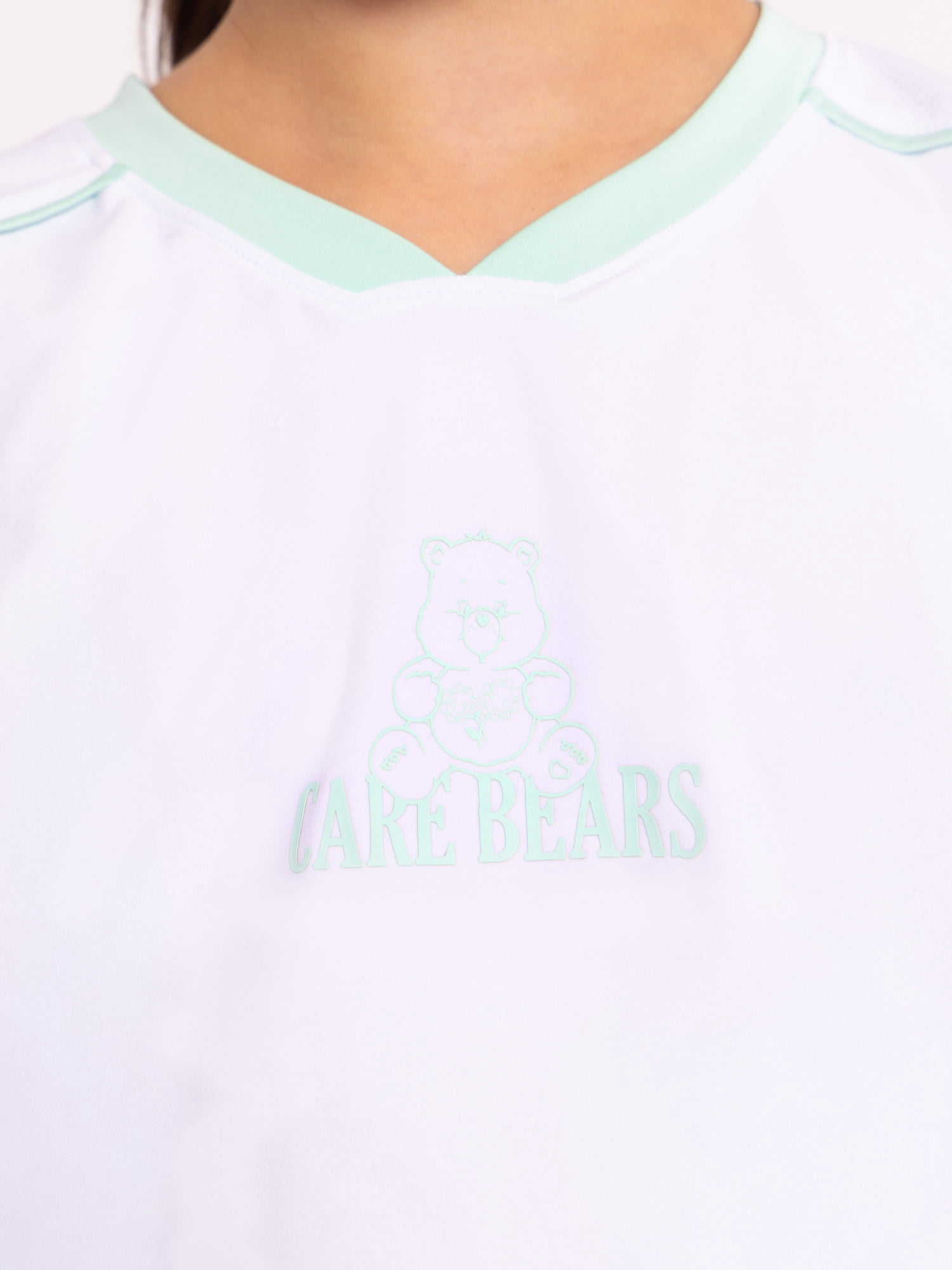 Care Bears Girls Active V-Neck Graphic Jersey with Short Sleeves, Sizes 4-12