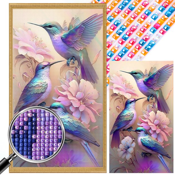 5D DIY Taladro Cuadrado AB Parcial Colibrí 45x75cm
