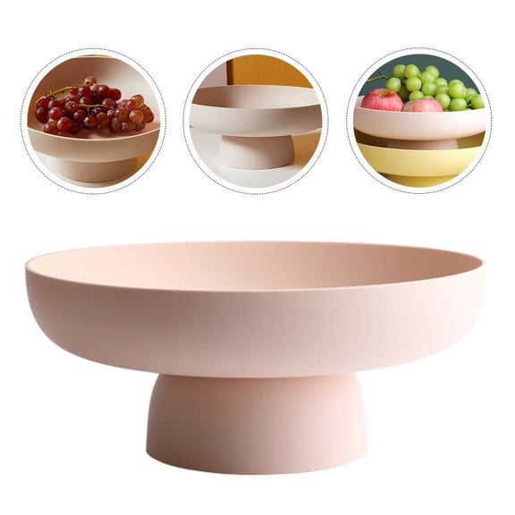 HONMEET Thickened Fruit Plate Pink Plastic 1Pcs