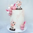thumbnail image 5 of Keeparty Adornos Para Tartas De Vaca Y Bola, 26 Piezas De Arcilla Con Temática De Animales De Granja, Color Rosa Y Blanco, Para Baby Shower, Cumpleaños, Suministros Para Fiestas De Niñas Y Niños, 5 of 5