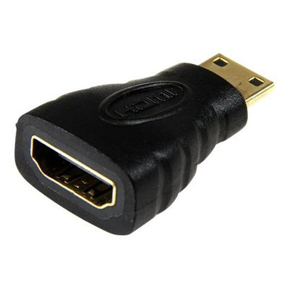 StarTech.com Mini HDMI to HDMI Adapter, 4K High Speed HDMI Adapter, 4K 30Hz Ultra HD High Speed HDMI Adapter, HDMI 1.4, Gold Plated Connectors, UHD Mini HDMI Adapter 4K, Black - Mini HDMI to HDMI Converter - HDMI adapter - HDMI female to 19 pin mini HDMI Type C male - black