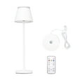 thumbnail image 1 of Modern Minimalist LED Floor Lamp with 3 Color Modes, 4000mAh Rechargeable Battery & Charging Base, Touch + Remote Control, Timer Function, Acrylic Light Ring, Dimmable Lighting for Bedroom, Study,, 1 of 7