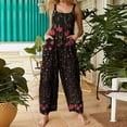 thumbnail image 1 of Pntutb Plus Size Clearance!Fashion Womens Pockets Printing Cold Shoulder Suspender Cami Pants Button Jumpsuit, 1 of 5