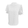 thumbnail image 7 of Womens Clothing Homenesgenics Womens Tops under $5 Women chiffon blouse v-Neck big ball of wool shirt with puffed sleeves White XL, 7 of 7