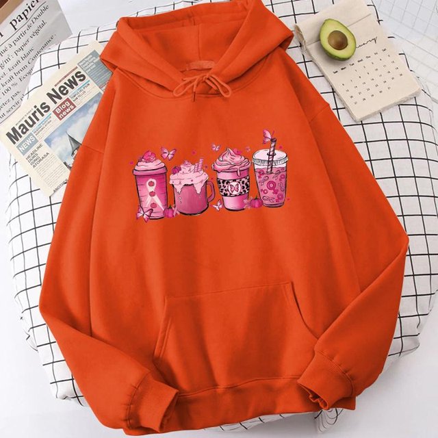 Sudadera con capucha para mujer con mensaje de concienciación sobre el cáncer de mama, sudadera con capucha para mujer, ropa urbana Harajuku de manga larga