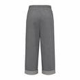 thumbnail image 4 of Lumtrix Capri Pants For Women Casual Lightweight Drawstring Elastic Waist Pants Wide Leg Loose Trousers With Pockets Gray L, 4 of 5