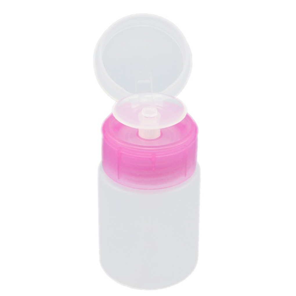50pcs 120ml Pink Push Down Empty Pump Dispenser Nail Polish Remover