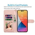 thumbnail image 3 of for iPhone 14 Pro Case, Apple iPhone 14 Pro Wallet Case, iPhone 14 Pro Leather Case, EBIZCITY PU Leather Folio Flip Cover Magnetic Closure TPU Shockproof Protective Case Kickstand Strap -Rose Gold, 3 of 11
