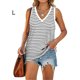 thumbnail image 4 of Guardurnaity Camiseta sin mangas con cuello en V para mujer Camiseta sin mangas de color informal Camiseta sin mangas con bloque Prendas para la parte del cuerpo raya blanca L, 4 of 6
