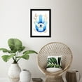 thumbnail image 2 of Wynwood Studio Prints Hamsa in Blue Spiritual and Religious Religion Wall Art Canvas Print Blue Metallic Gold 13x19, 2 of 3