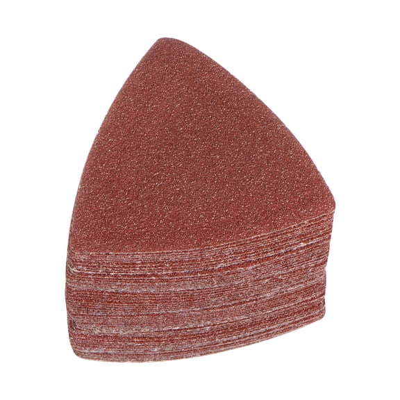 Uxcell 60 Packs 60 Grits 80mm Aluminum Oxide Triangular Hook & Loop Sandpapers Sanding Pads