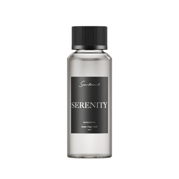 Scentiment Serenity Fragrance Oil – 120ml | Luxury Aromatherapy Diffuser Oil | Notes of Jasmine, Ginger & Vanilla