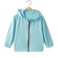 thumbnail image 2 of Feancey Kids Sun Protection Hoodie UPF 50+ Long Sleeve Zip up Jackets Toddler Girls Boys Lightweight Fishing Shirts with Thumb Holes Light Blue 7 Years, 2 of 7