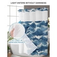thumbnail image 4 of No Hook Cloth Fabric Shower Curtain with Snap in Liner, Ocean Waves Waterproof Shower Curtains Set with See Through Top Window, Summer Beach Coastal Nautical Burlap Bath Curtains Shower 36"x78", 4 of 6