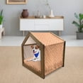 thumbnail image 3 of Geometric Pet House, Retro Style Grunge Looking Pattern with Square Tiles Rough Graphic, Outdoor & Indoor Portable Dog Kennel with Pillow and Cover, 5 Sizes, Pale Orange Vermilion, by Ambesonne, 3 of 5