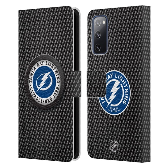 Head Case Designs Officially Licensed NHL Tampa Bay Lightning Puck Texture Leather Book Wallet Case Cover Compatible with Samsung Galaxy S20 FE / 5G