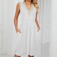 thumbnail image 3 of Vestido De Mujer Vestido de verano para mujer Vestido elegante de bolsillo Sencillo para fiesta navideña (Blanco XXL) Ygjytge para Mujer Blanco T M, 3 of 8