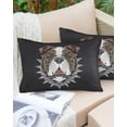 thumbnail image 6 of Pack of 2 Outdoor Pillow Covers, Abstract Bulldog Black Waterproof Square Throw Pillowcase Cushion Decorative Pillow Covers for Couch Patio Tent, 20x12 in, 6 of 6