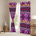 thumbnail image 3 of Manfei Southwestern Aztec Blackout Curtains Set of 2 (52x84 Each), , Purple Black Curtain, 3 of 6