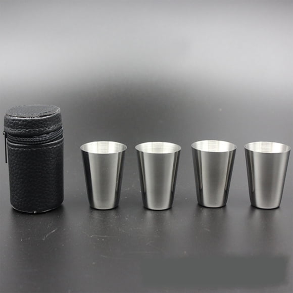 Stainless Steel Cups 30Ml Thick Outdoor Portable Wine Cup Stainless Steel Cup Convenient Cold Drink Cup Layer Baijiu Cup Stainless Steel Wine Glasses