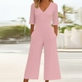 thumbnail image 2 of NMMUED Jumpsuits for Women Casual One Piece Jumpsuits for Women Wide Leg Jumpsuits for Women One Piece Jumpsuits for Women Summer Jumpsuit, Pink M, 2 of 5