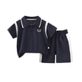 thumbnail image 3 of Kids Boys Navy Polo Shirt and Shorts Set 2-Piece Summer Outfit Kids Casual Clothing Sizes 80-140,Size 9 Months, 3 of 4
