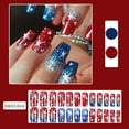 thumbnail image 5 of Yoyauz 24PCS French Pointed Nail Press, Short Fake Nail, Square Nail Press, And Floating Red And Blue Star Independent Day Design Charm Acrylic Nails Suitable For Female Girls, 5 of 6
