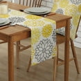 thumbnail image 2 of Dahlia Yellow Gray Table Runner Luxury Home Dining Table Coffee Table Holiday Wedding Decoration Party Dinner Table Runner, 2 of 5