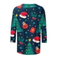 thumbnail image 4 of IROINNID Discount Christmas Shirts for Women Christmas Graphic Printed T-shirt 3/4 Sleeves Pullover Crewneck Casual Tops,Multicolor, 4 of 5