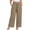Khaki, variant on Womens Flowy Wide Leg Crop Pants High Waist Palazzo Cropped Trousers Casual Summer Loose Fit Beach Pants