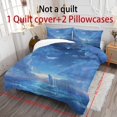 thumbnail image 4 of ZIATUBLES Dreamy Whale Print Twin Size Duvet Cover Set, 3 Pieces Soft Cozy Bedding, 1 Duvet Cover & 2 Pillowcases, Easy Care Lightweight Bedding for All Season, Chic Modern Decor, 4 of 8