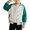 Green, variant on Boys Girls Varsity Jacket Snap Long Sleeve Baseball Outerwear with Striped Ribbed Cuff Fall Back to School Daily Jacket Coat