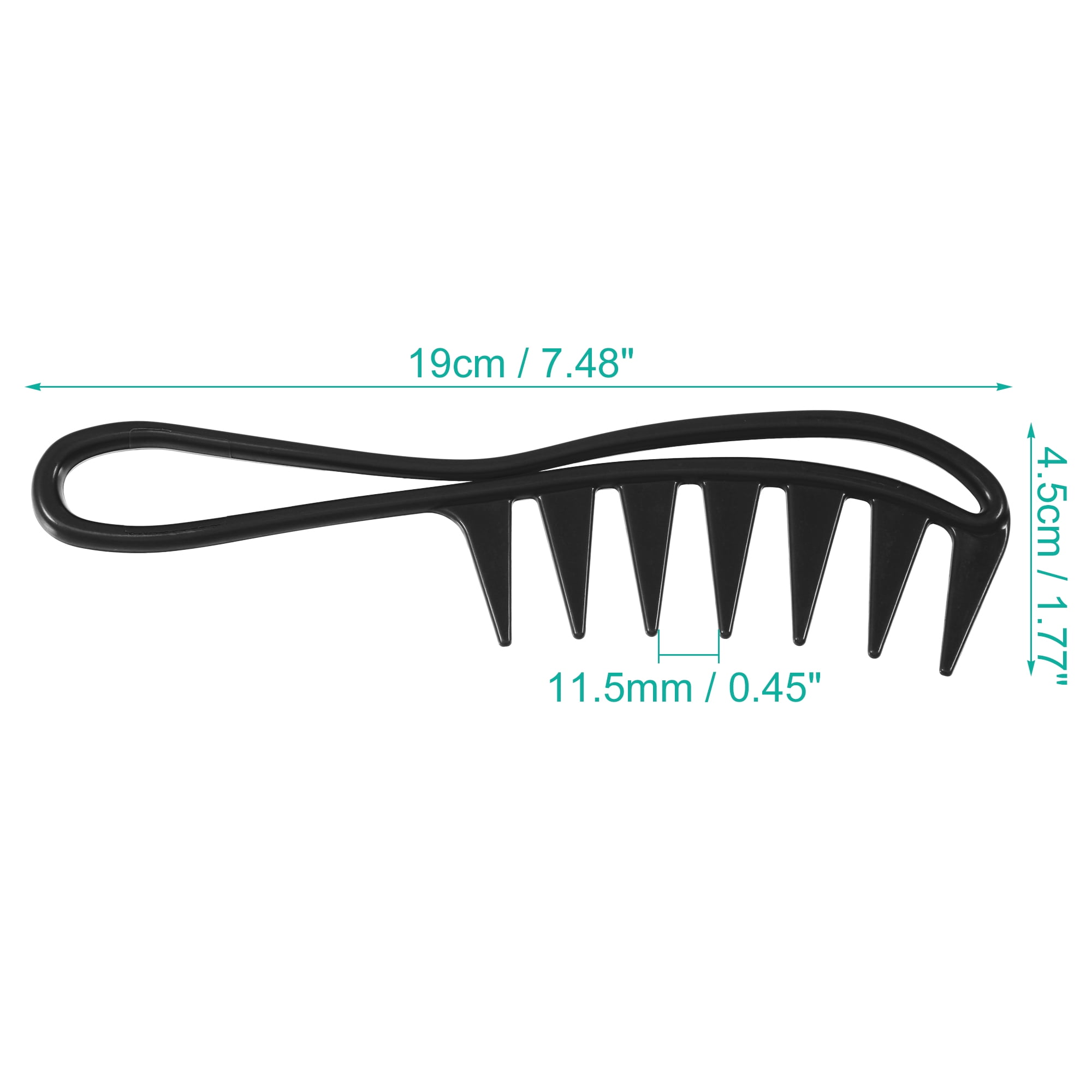 Unique Bargains 3 Pcs Hair Comb Wide Tooth Anti Static Detangling Comb for Wet and Dry Black