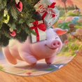 thumbnail image 2 of Falda para árbol de Navidad de Stitch y Pig, suave y divertida, decoración navideña de granja, 48", 2 of 4