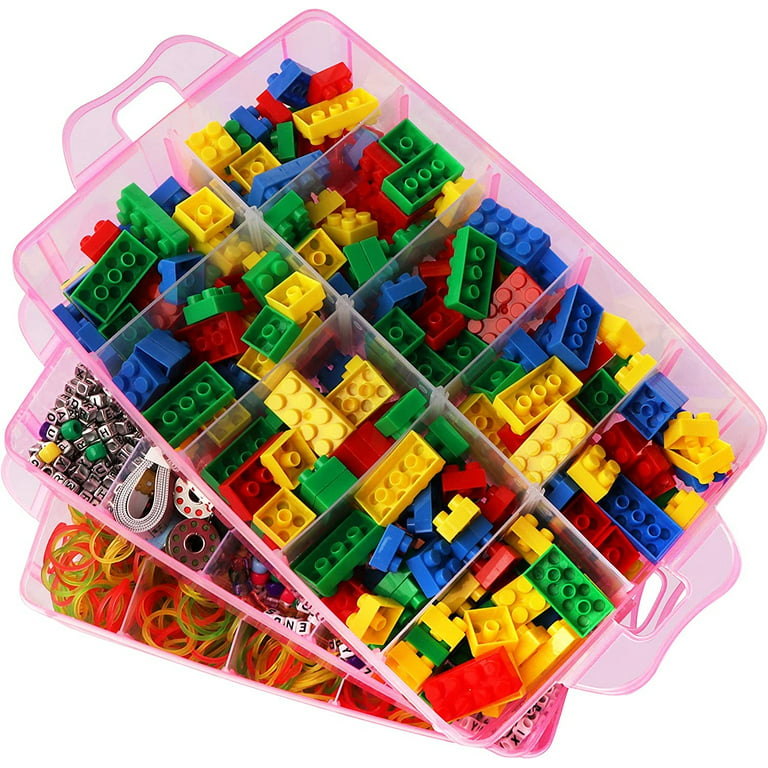 2 Layer Kids Building Blocks Storage Box Adjustable Lego-Compatible Storage  Container Plastic with Handle Grid Toy Organizer - AliExpress