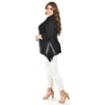 thumbnail image 2 of Blusa asimetrica con detalles de encaje Roman Fashion /Tallas Extras, 274 (Negro) negro 42, 2 of 6