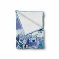 thumbnail image 2 of Paris Soft Flannel Fleece Throw Blanket, Young Woman French Hat and Funny Cat on Bicycle in French Street Watercolor, Cozy Plush for Indoor and Outdoor Use, 50" x 60", Multicolor, by Ambesonne, 2 of 6