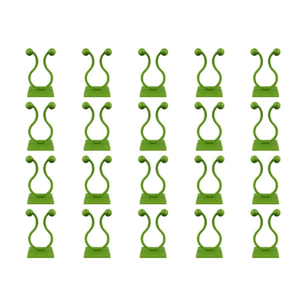 Paquete de 100 Clips de Pared para Plantas Verdes, Fijadores Adhesivos Que No Dejan Marcas para Plantas Trepadoras y Gestión de Cables, Clips de Plástico de Alta Viscosidad para Azulejos, Vidrio y Su