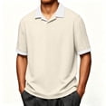 thumbnail image 2 of Men's Quick Dry Casual Shirt, Short Sleeve Button Down Top, Breathable Cotton Summer Tee, Moisture Wicking, Lightweight, For Beach Vacation Gym Golf, Streetwear Gift | TOPLIU,Beige L, 2 of 9