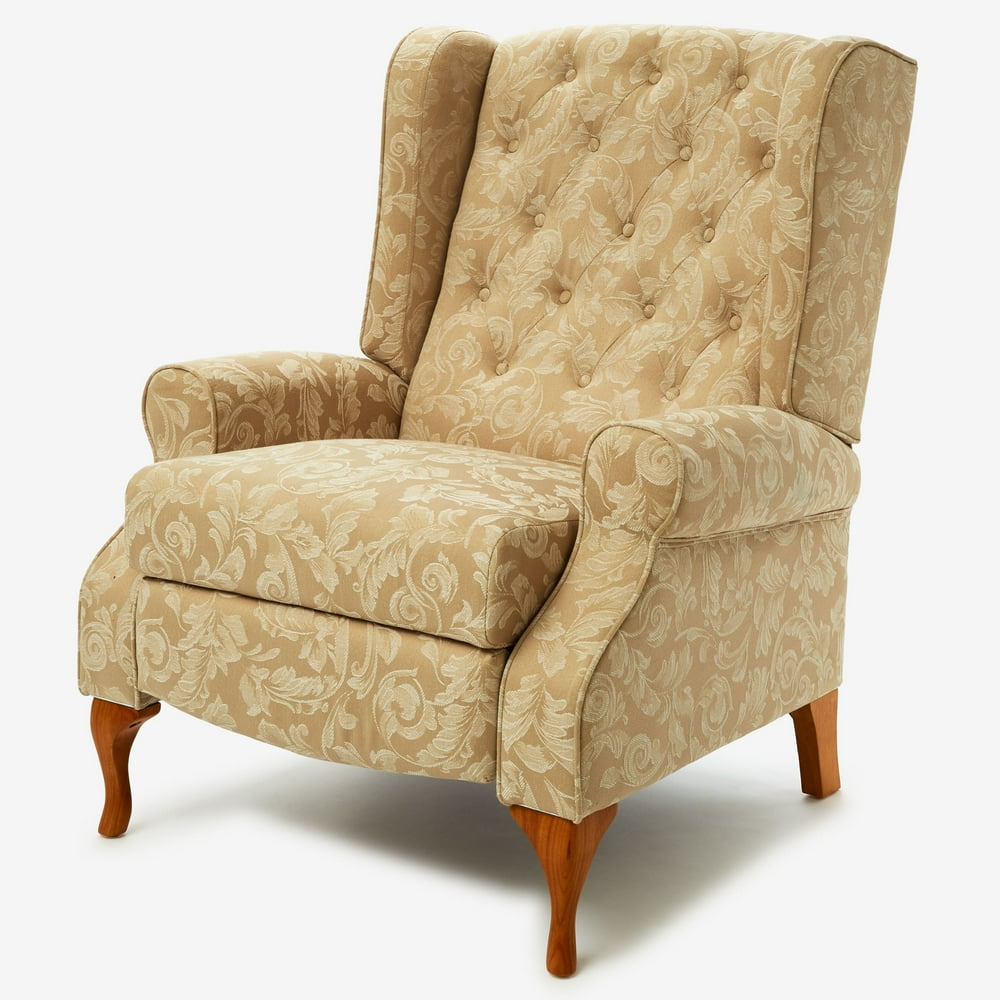 BrylaneHome Oversized Queen Anne Style Tufted Wingback Recliner Chair