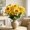 Yellow, variant on Large Artificial Sunflower Chrysanthemum Bouquet Faux Silk Flowers Indoor Outdoor Decor,Brown
