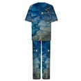 thumbnail image 4 of DTBPRQ Women's Plus Size Loungewear Sleepwear Summer Casual Floral 2 Piece Pajama Sets, Super-Soft Short Sleeve Top With Pants Lounge Sleepwear Ladies Pjs Sets with Pockets, 4 of 5