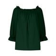 thumbnail image 5 of Womens Spring Summer Off The Shoulder Tops Summer Long Sleeve Strapless Blouses T-Shirt Casual Loose Tunics Shirts, 5 of 7