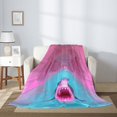 thumbnail image 2 of Fuzoiu Pink Shark Pool Fantasy Print Flannel Throw Blanket,Light Weight Warm Decorative,Throw Blanket Cover for Sofa, Couch, Bedroom,Travel-40"x30", 2 of 6