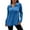 Blue, variant on Bibifish Womens T-Shirts Ribbed Long Sleeve Shirt Collar Tunic Tshirts Soft Relaxed Fit Blouses Comfortable Casual Elegant Workout Outfits